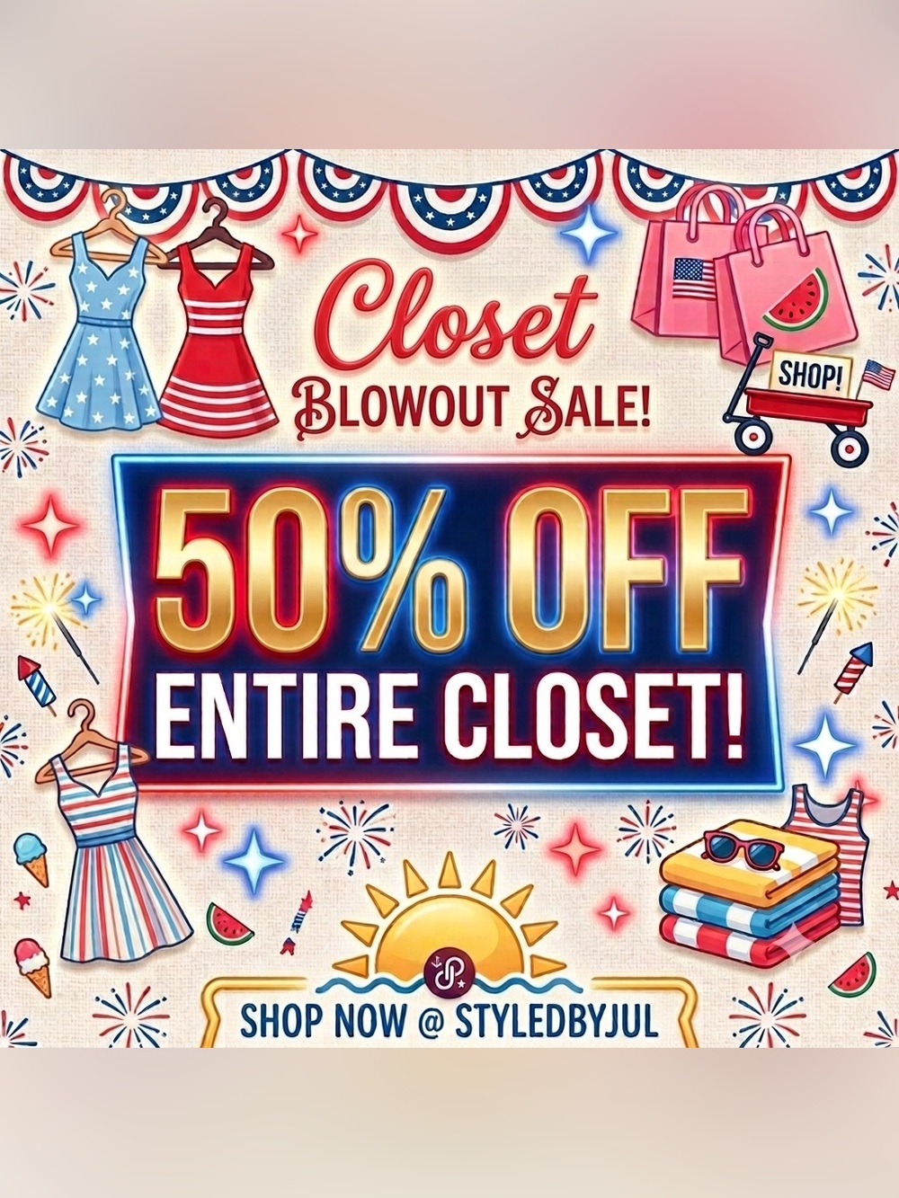 ❤️🤍💙CLEARANCE BLOWOUT: EVERYTHING 50% OFF @STYLEDBYJUL❤️🤍💙